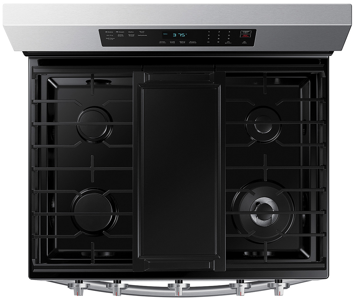Aerial view of cooktop with griddle