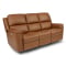 Flexsteel Henry Power Reclining Sofa With Power Headrests & Lumbar in Caramel Leather