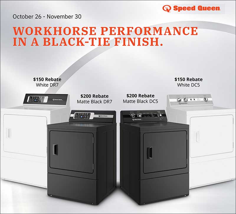 Speed Queen Receive $150 to $200 Rebate with Eligible Dryer Purchase