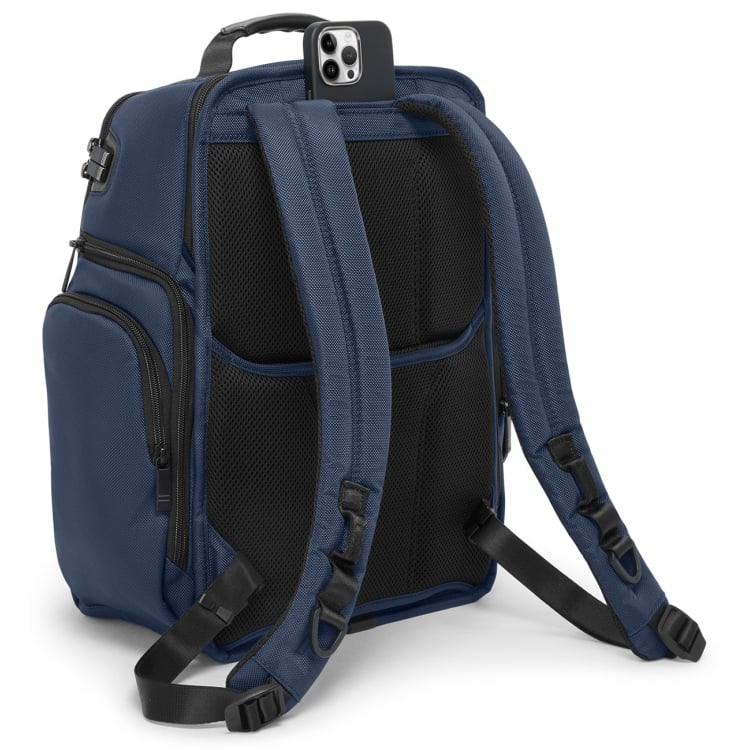 tumi backpack navy blue Alpha 3 Brief Pack side double TUMI Alpha Brief Pack in