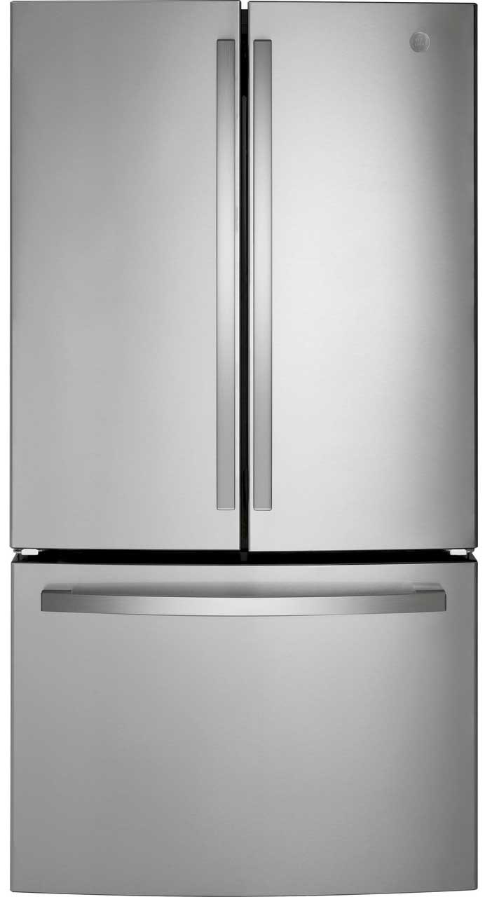 Main Front view of GE Refrigerator in Stainless Steel

