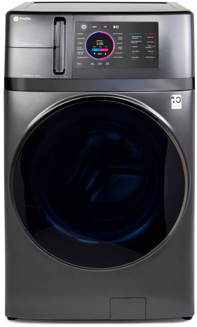 Front of washer/dryer combo in Carbon Graphite.