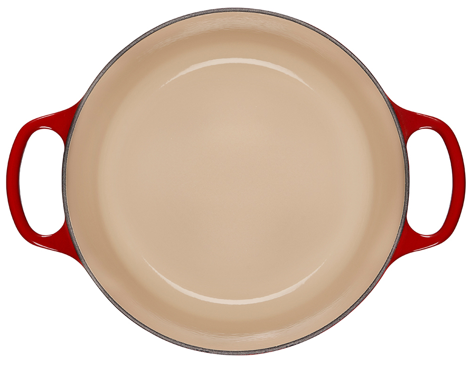 Interior View of the Le Creuset Cerise 7.25 Qt. Round Dutch Oven