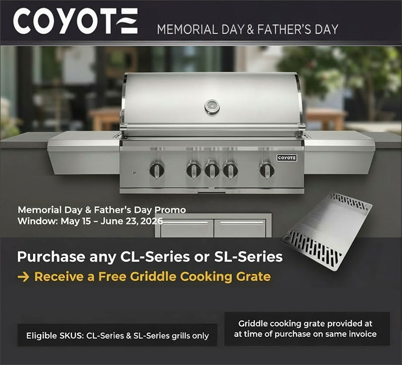 Coyote FREE Griddle Cooking Grate w/ Purchase Promo