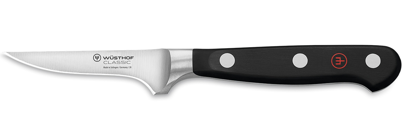 Front view of single knife from set