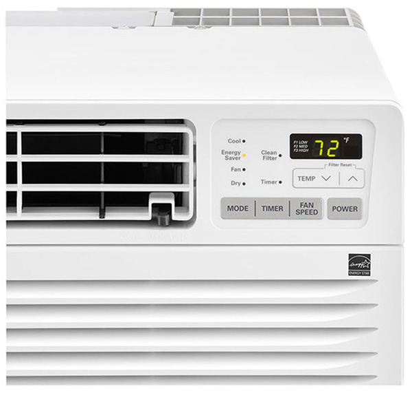 Activated Digital Temperature Panel Showing 72F on a LG Air Conditioner
