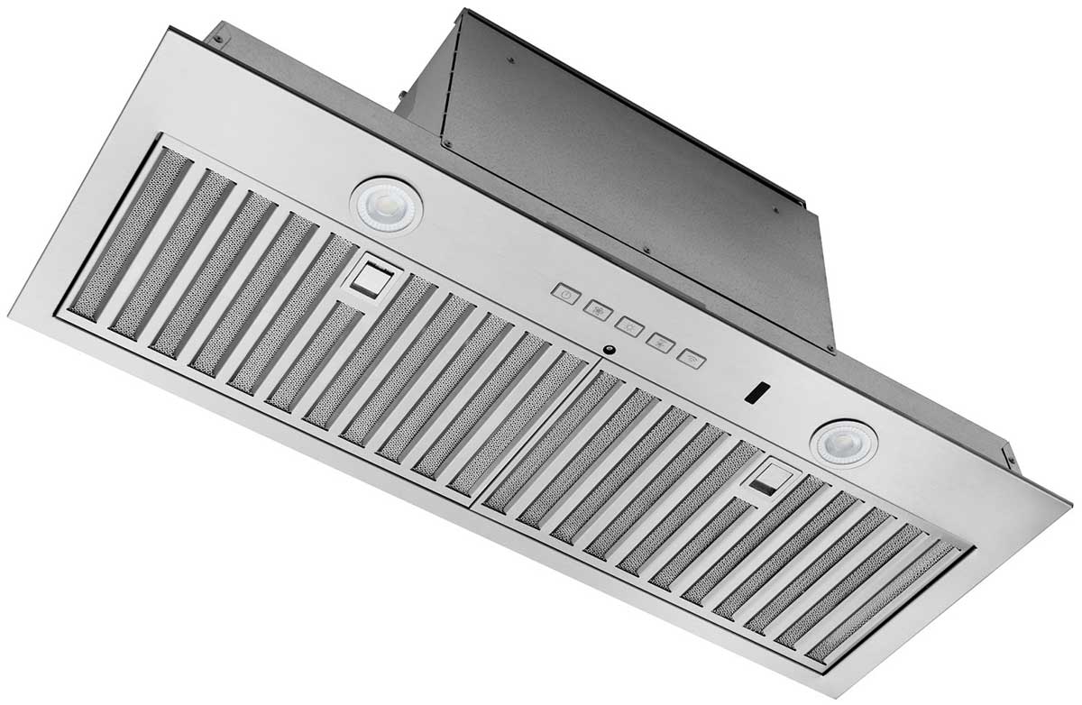 Angle view of power pack in Brushed Stainless Steel.