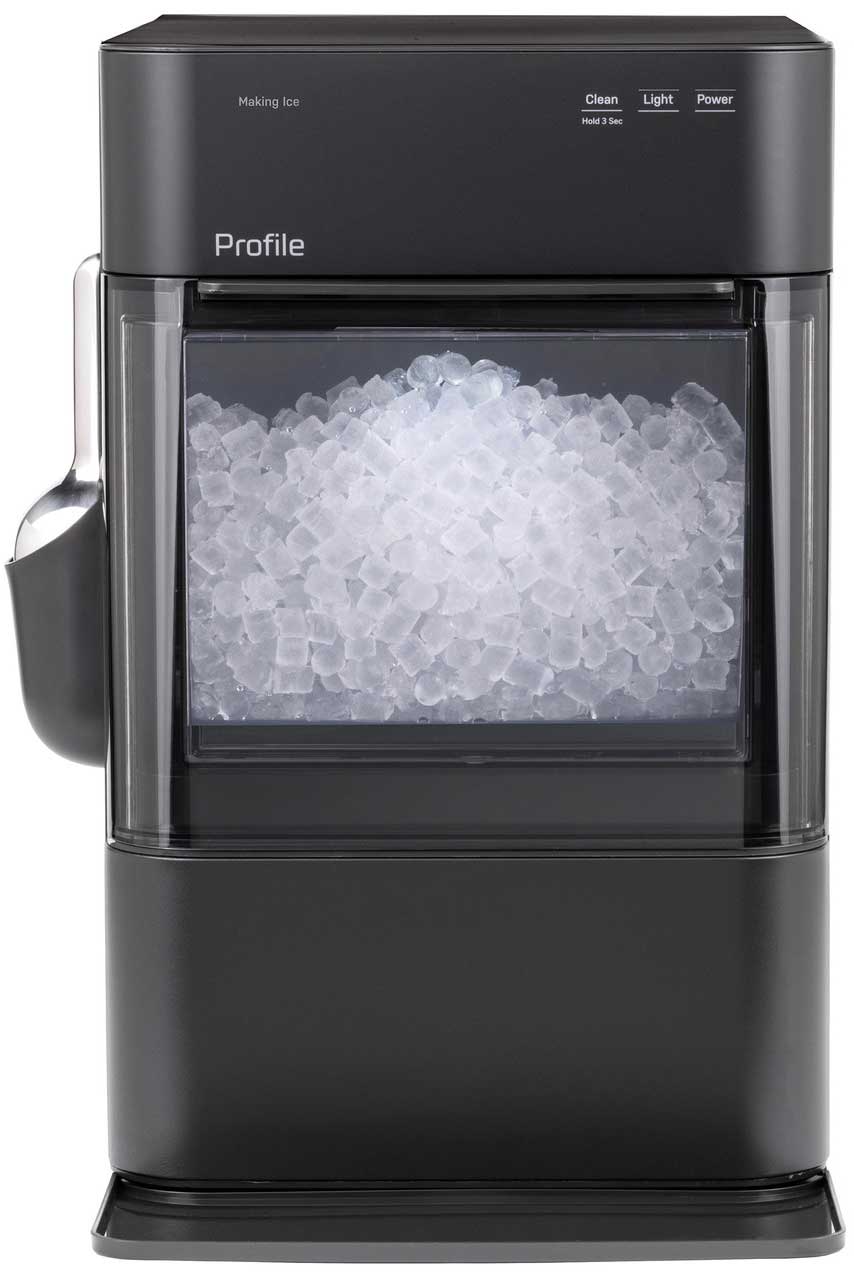 Main Front View of GE Profile Ice Maker in Black