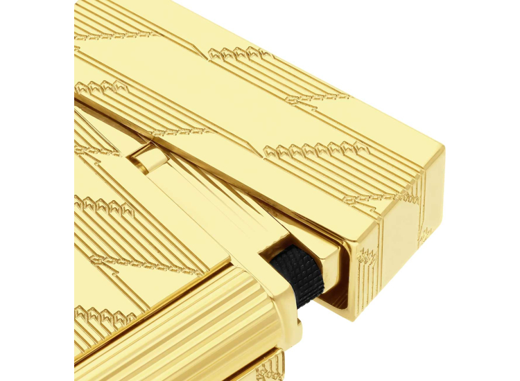 S.T. Dupont Ligne 2 Guilloche Lighter in Monogram 1872 Golden - C16178