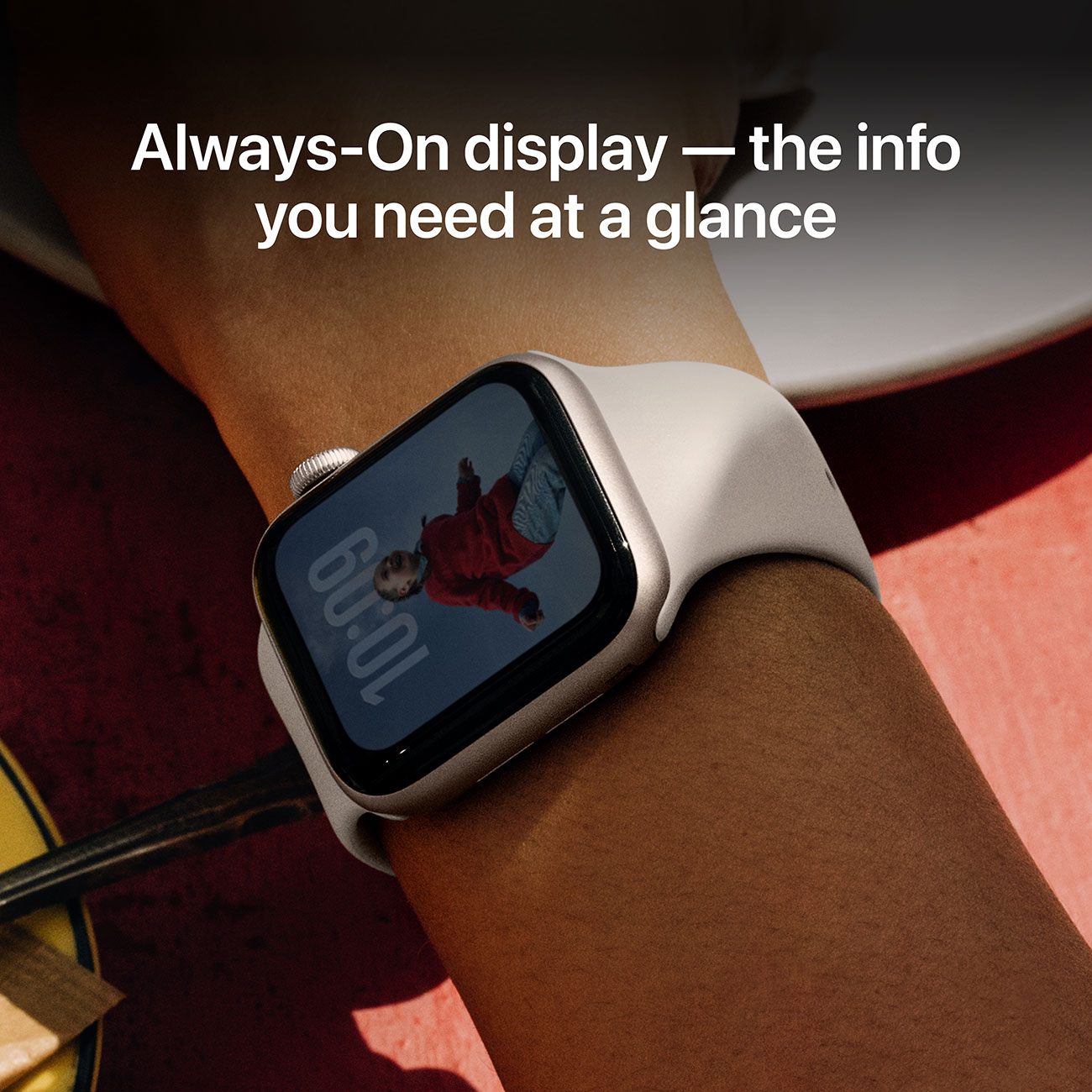 Infographic view of Apple Watch Always-On retina display