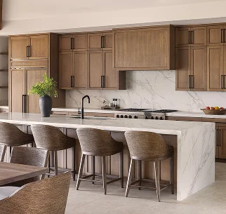 Custom-designed kitchen with modern cabinetry and appliances