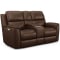Flexsteel Henry Power Reclining Loveseat With Console & Power Headrests & Lumbar in Burnt Umber Leather