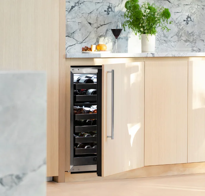 U-Line Seamless Collection undercounter appliances with panel-ready design