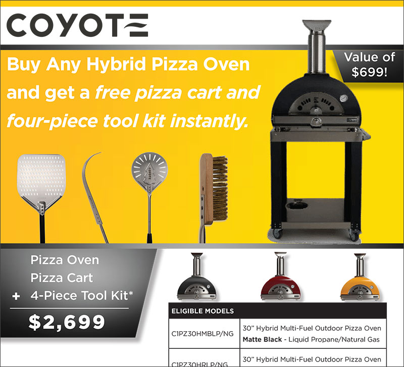 Coyote FREE Pizza Oven Cart + Tool Kit Promo