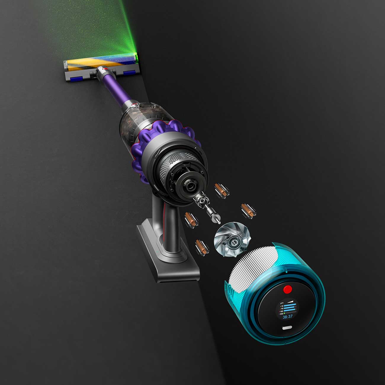 Gen5Detect Stick Vacuum Cleaning Dirt Detail 1