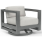 Sunset West Redondo Swivel Club Chair in Slate | Cast Silver Sunbrella