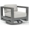Sunset West Redondo Swivel Club Chair in Slate | Cast Silver Sunbrella