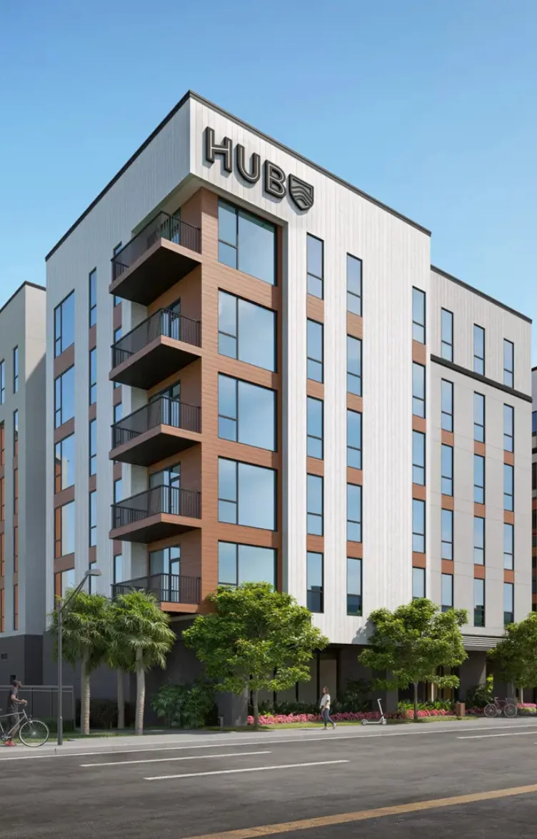 Modern student housing apartment building