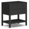 Four Hands Zuma Nightstand with 2 Drawers in Smoked Black Ash Veneer