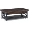 Flexsteel Carpenter Rustic Brown Rectangular Lift-Top Coffee Table With Casters