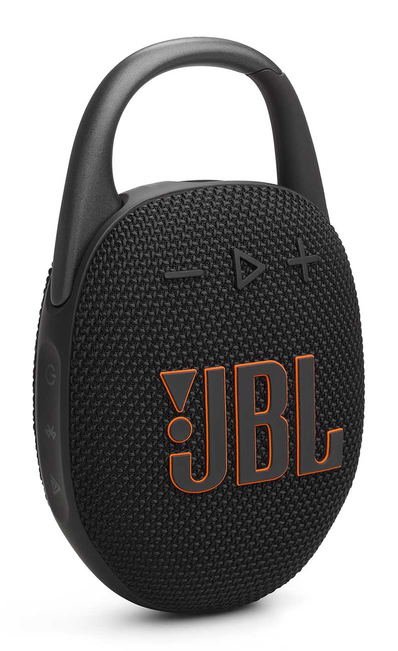 Front Right view Portable Clip 5 Speaker