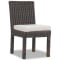 Sunset West Montecito Armless Dining Chair in Cognac | Canvas Flax Sunbrella
