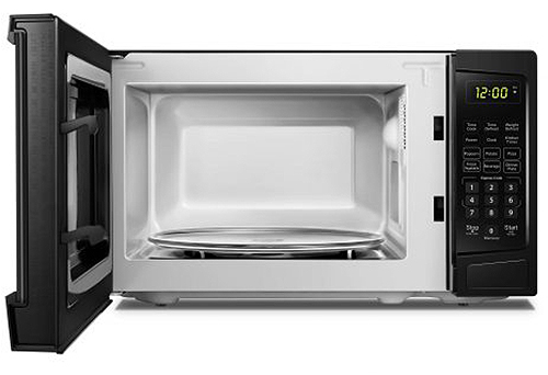 Front of open microwave.
