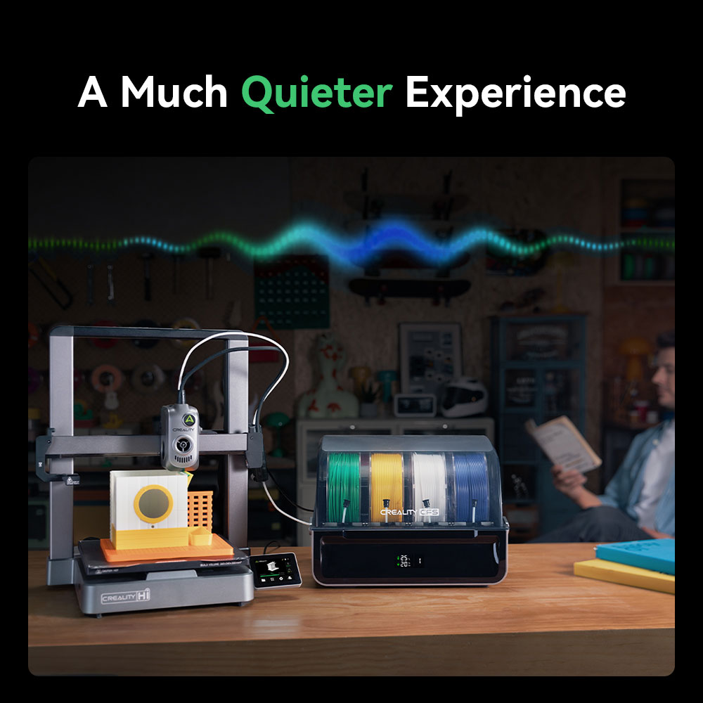 Infographic View of Creality 3D Printer Quiet Use Feature