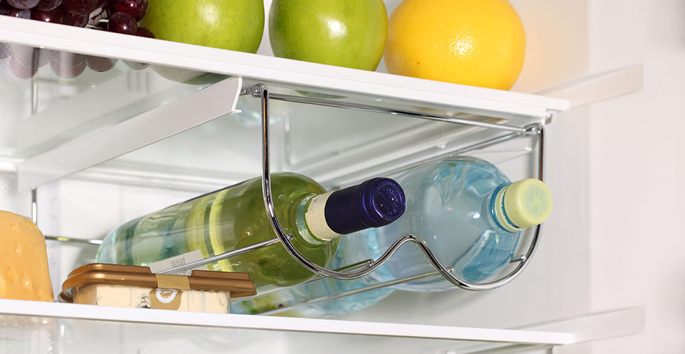 Organized Refrigerator Shevles with Food and Beverage inside