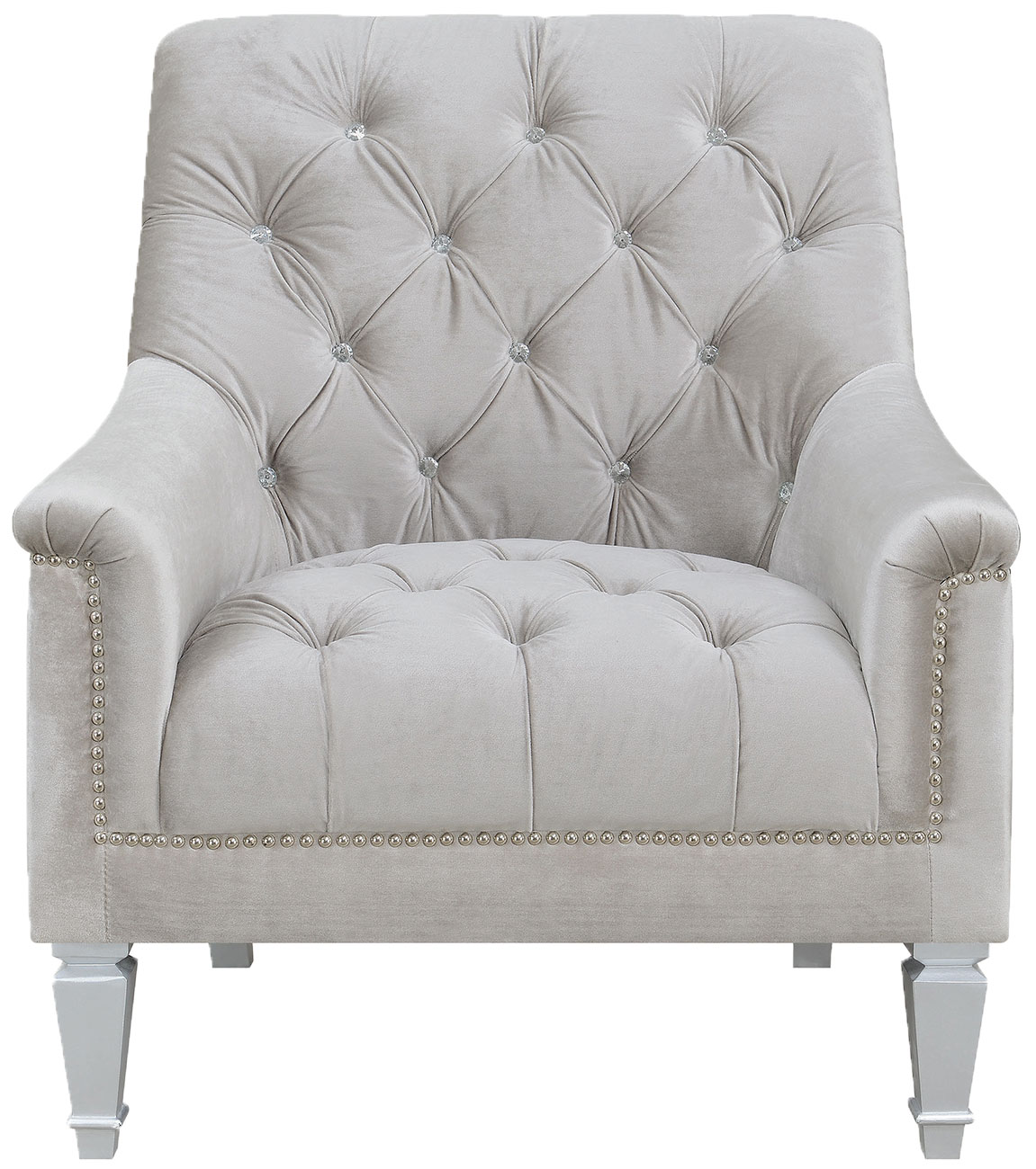 Coaster Furniture Avonlea Sloped Arm Tufted Chair in Grey 508463