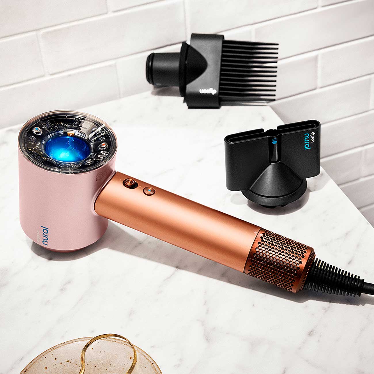 Supersonic Nural Hair Dryer in Amber Silk in Home Setting Detail