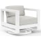 Sunset West Newport Swivel Club Chair in Satin White | Cast Silver Sunbrella