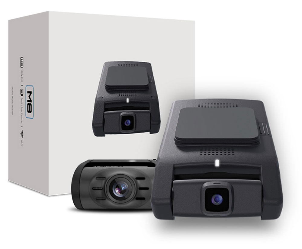 Front view of Dash Camera Set with Packaging