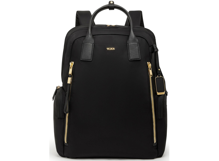 tumi backpack gold zippers - Voyageur Celina - Women's Work and Travel Bag - 16.0" X 10.6" X 6.5" - Holds Up to 16" Laptop Exterior Features This backpack has a double zip entry to main compartment leather top handle two front U TUMI Celina Backpack