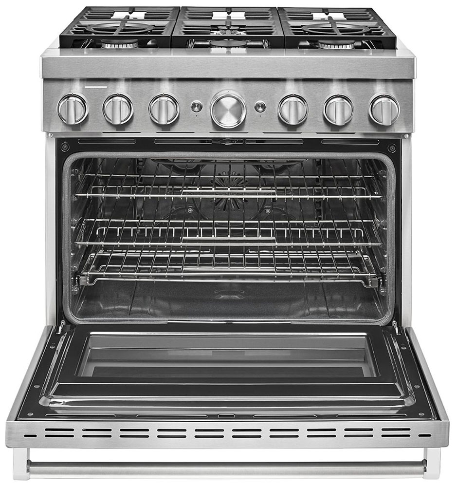 KitchenAid 36" Stainless Dual Fuel Range KFDC506JSS Abt