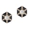 Goshwara Queen Hexagon Studs with Diamond and Black Enamel