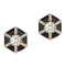 Goshwara Queen Hexagon Studs with Diamond and Black Enamel