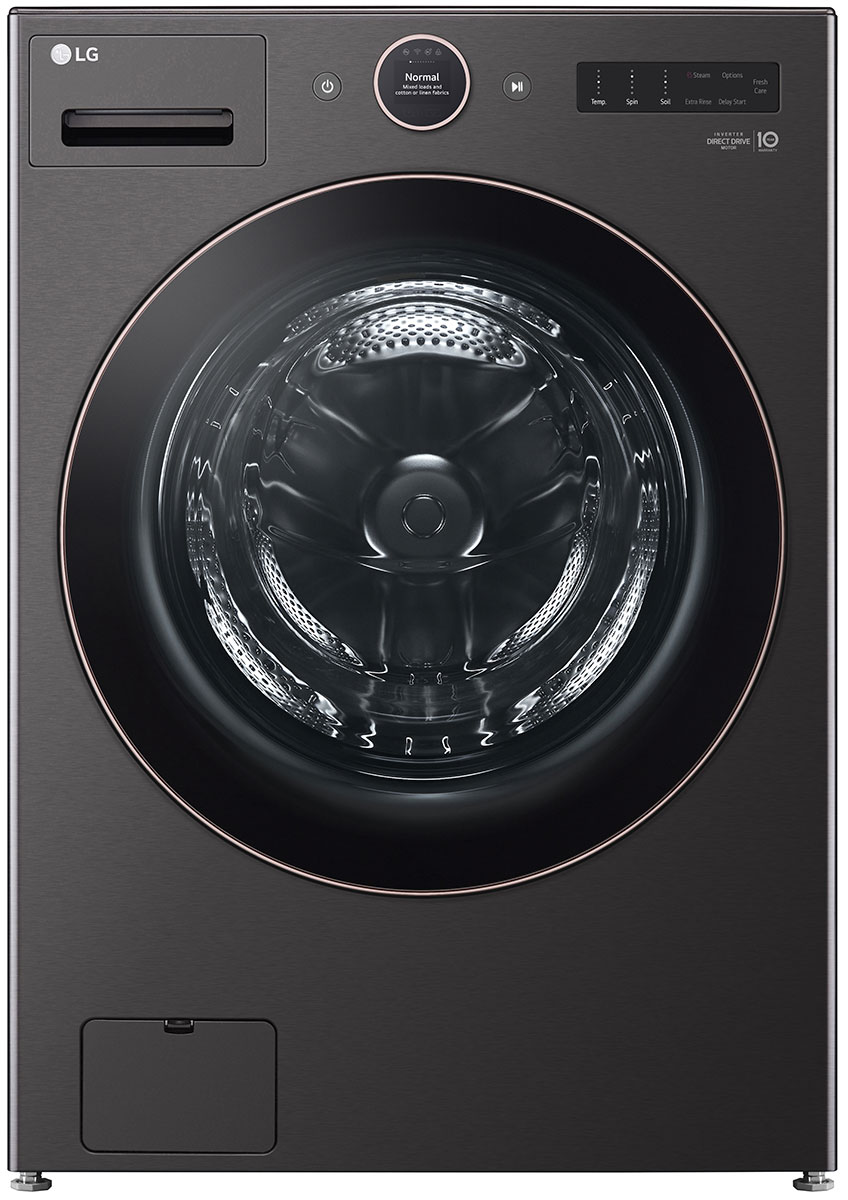 Front View of Washer in Black Steel