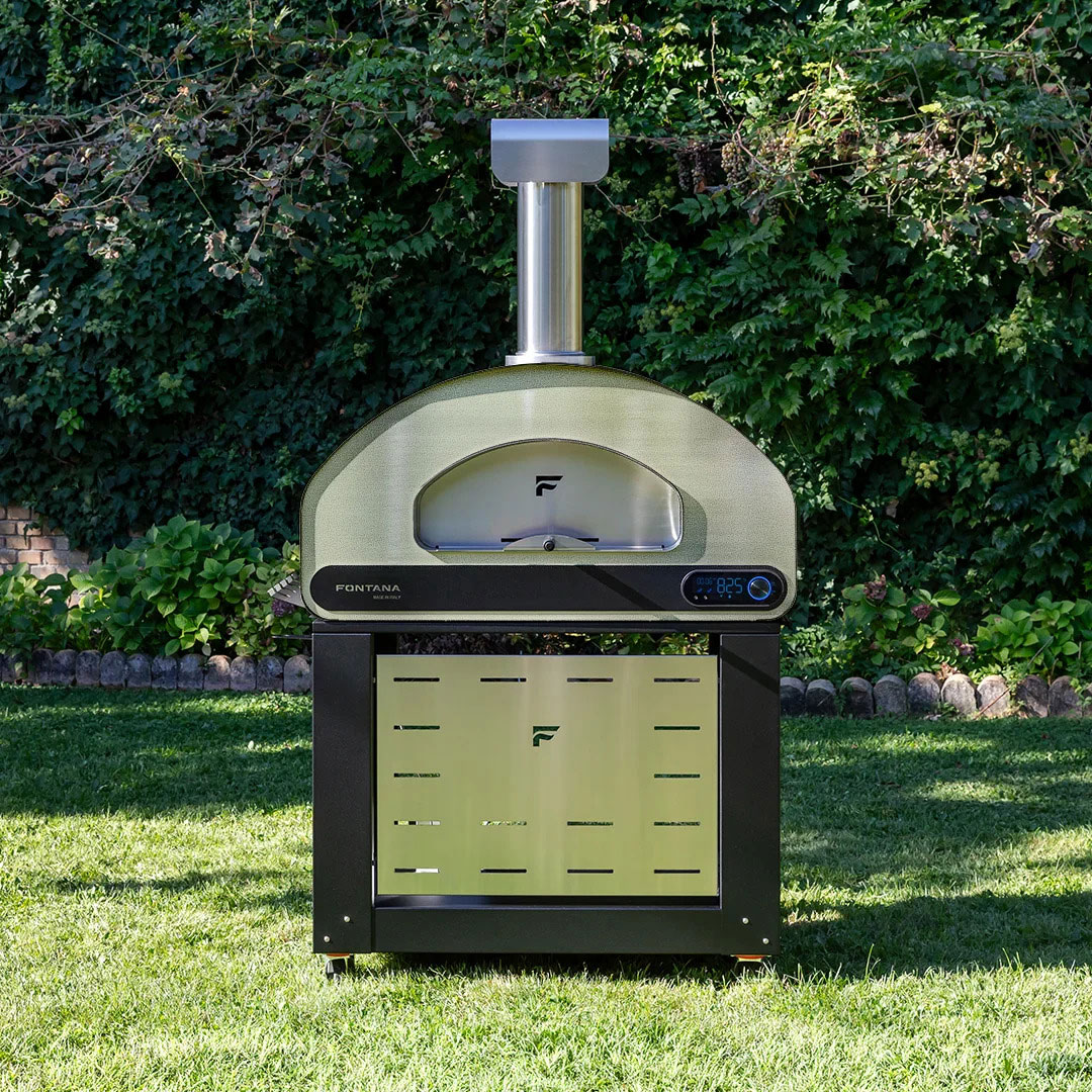 Front View of Pizza Oven Outside in Yard