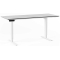 BDI Centro 6451-2 Smooth Satin White/ Grey Glass 60" x 24" Standing Desk