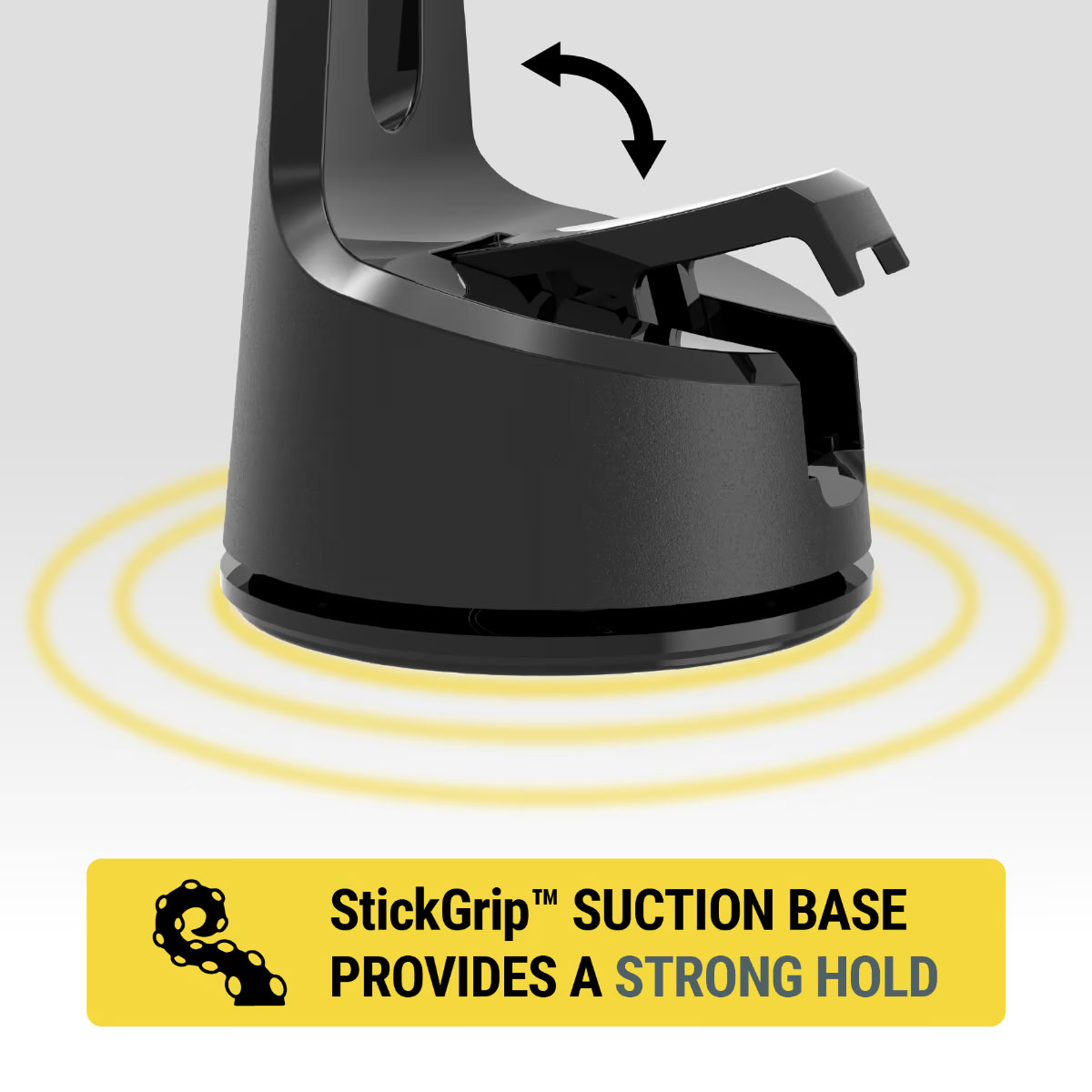 Infographic View of Scosche Phone Mount Suction Cup Feature