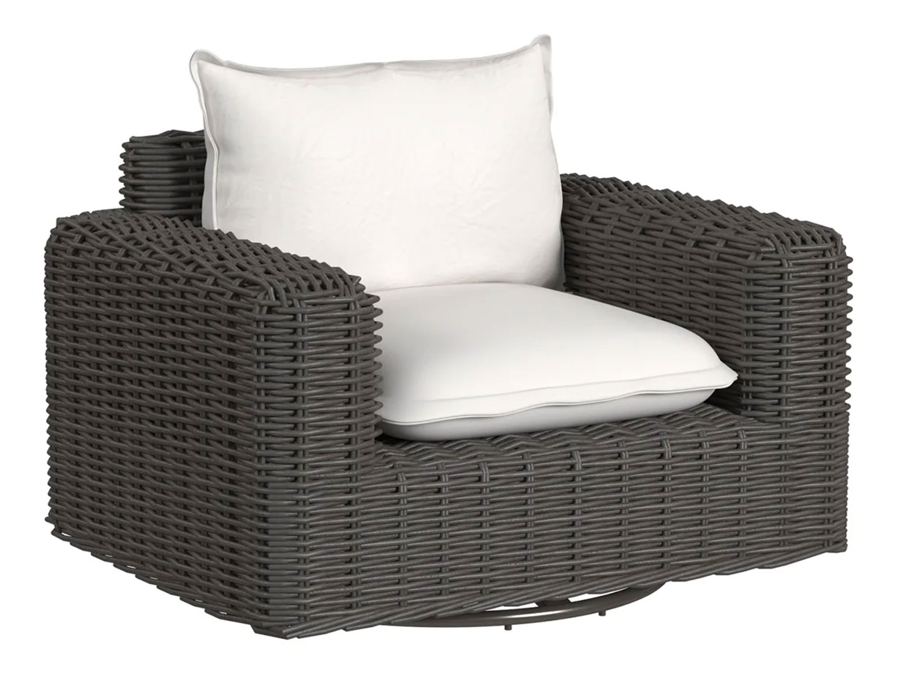 Sunset West Cabo Oversized Swivel Club Chair in Soothe Pearl Sunbrella | Kahlua