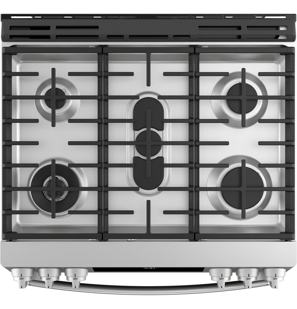 Top View of GE Profile 30" Slide-In Double Oven Gas Range