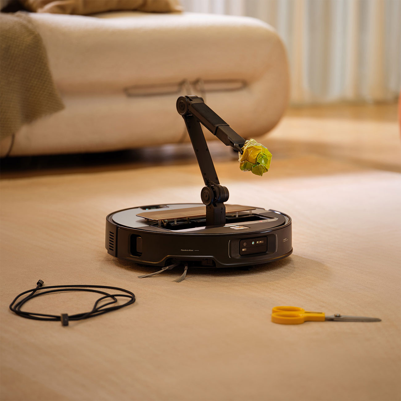 Lifestyle View of Robot Vacuum on Floor