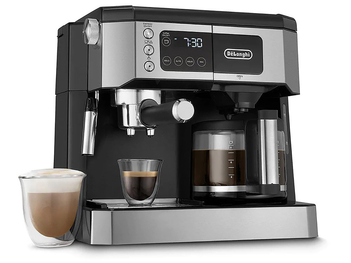Delonghi All-In-One Coffee & Espresso Maker, Cappuccino, Latte Machine With Advanced Milk Frother - COM530M