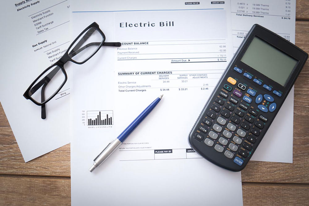 electric bill with calculator