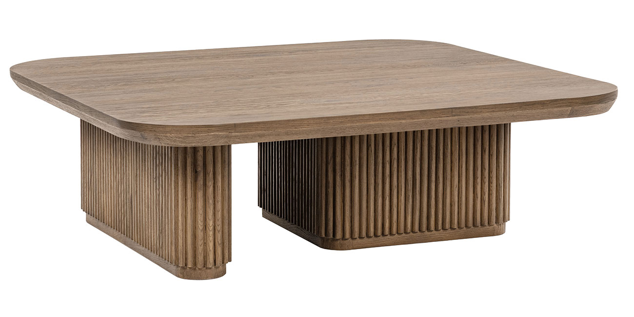 Classic Home Vander Solid Wood Square Coffee Table in Tawny Brown