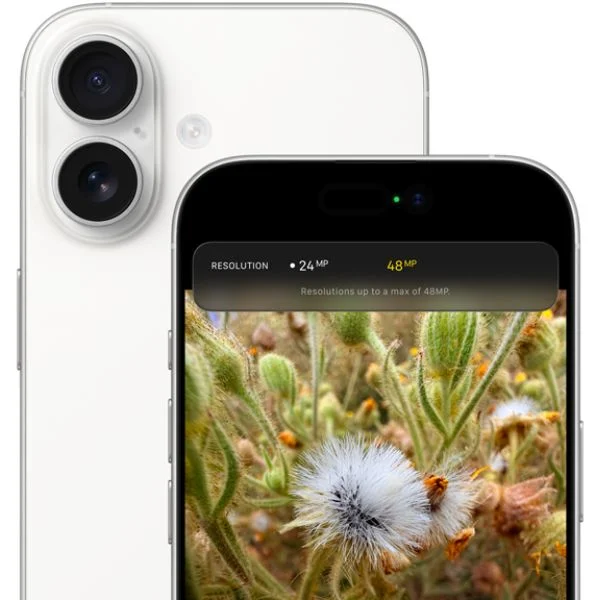 Front and back view of the iPhone 17 camera.