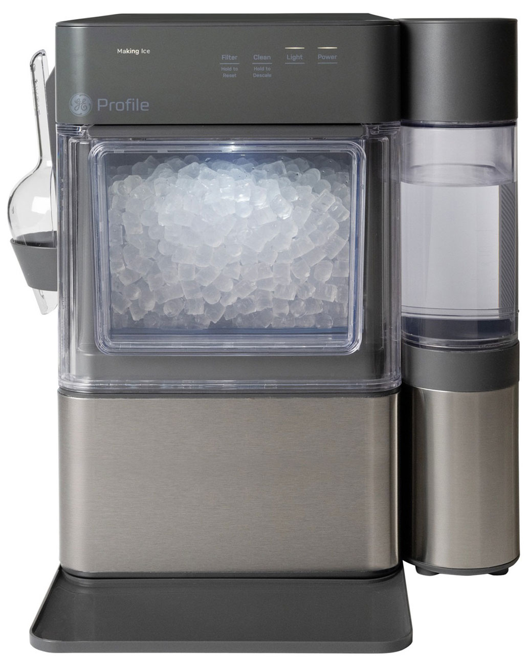 Main view of GE Profile Opal Mini Pro Nugget Ice Maker with Side Tank in Stainless Steel