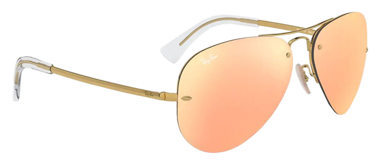 Ray-Ban Aviator Copper Mirror Sunglasses RB3449 001/2Y 59-14 display picture 3